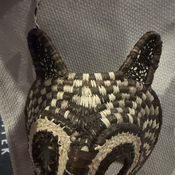 Vintage WOUNAAN Embera Tribe woven Chunga Shaman OWL MASK Panama SPIRITUAL Art - Picture 10 of 13